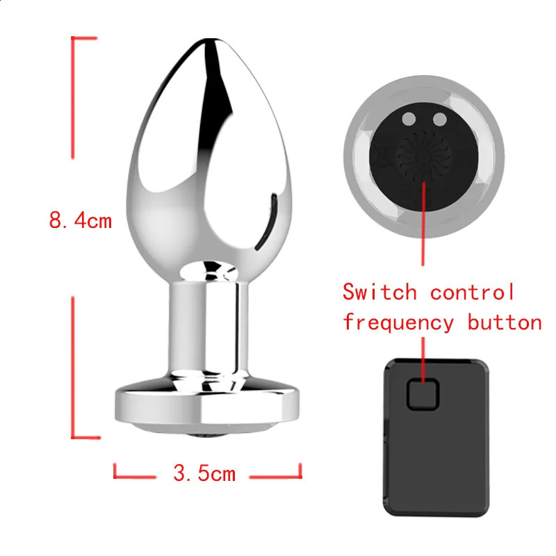 Multi Frequency Metal Anal Plug Vibrator Wireless Remote Control Massage Anal Adult Masturbator For Female Male 250108