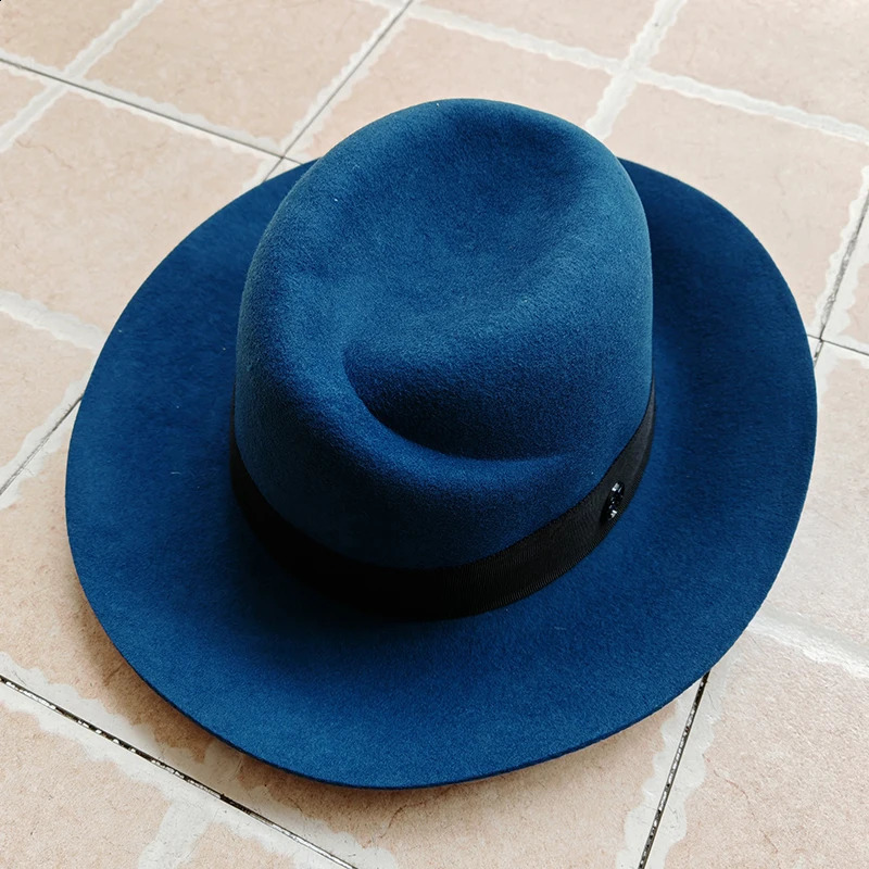 Wide Brim Women Hat Australian Wool Warm Fedora Ladies Panama Cloche Floppy Ribbon Band Wedding Dress Derby Church Hats 250118