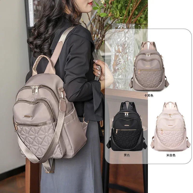 Selling High-quality Zippered Nylon Urban Fashion Large Capacity Womens Backpack Minimalist Casual Style Student Backpack 250122