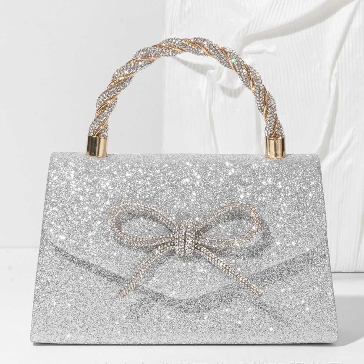 Banquet Bow Tie Crossbody Bag, Hand-Held Diamond Bar Handbag