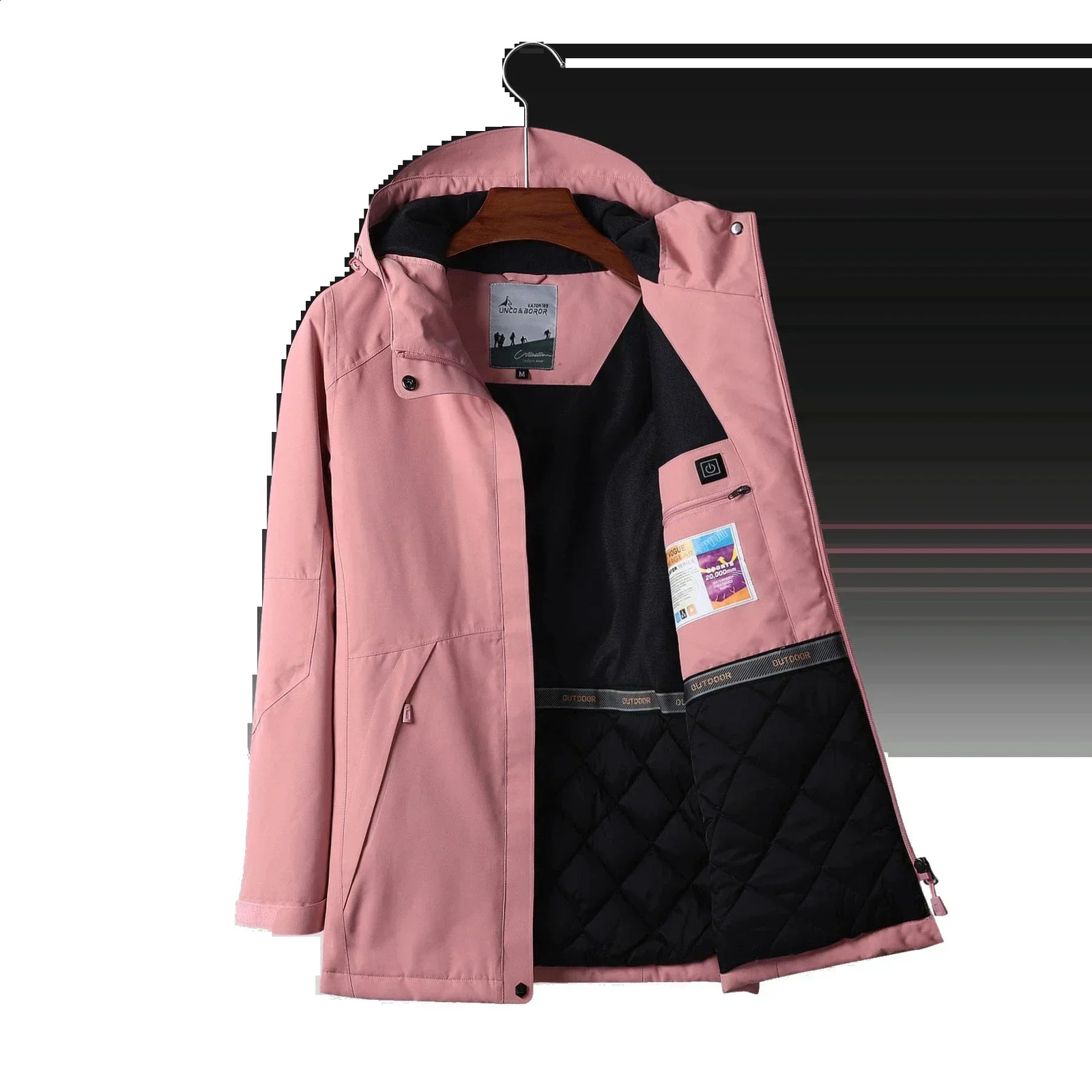 Women USB Heated Jacket Long Sleeves Hooded Coat Skiing Hiking Vests Winter Thermal Clothing Heating Windbreaker 250122
