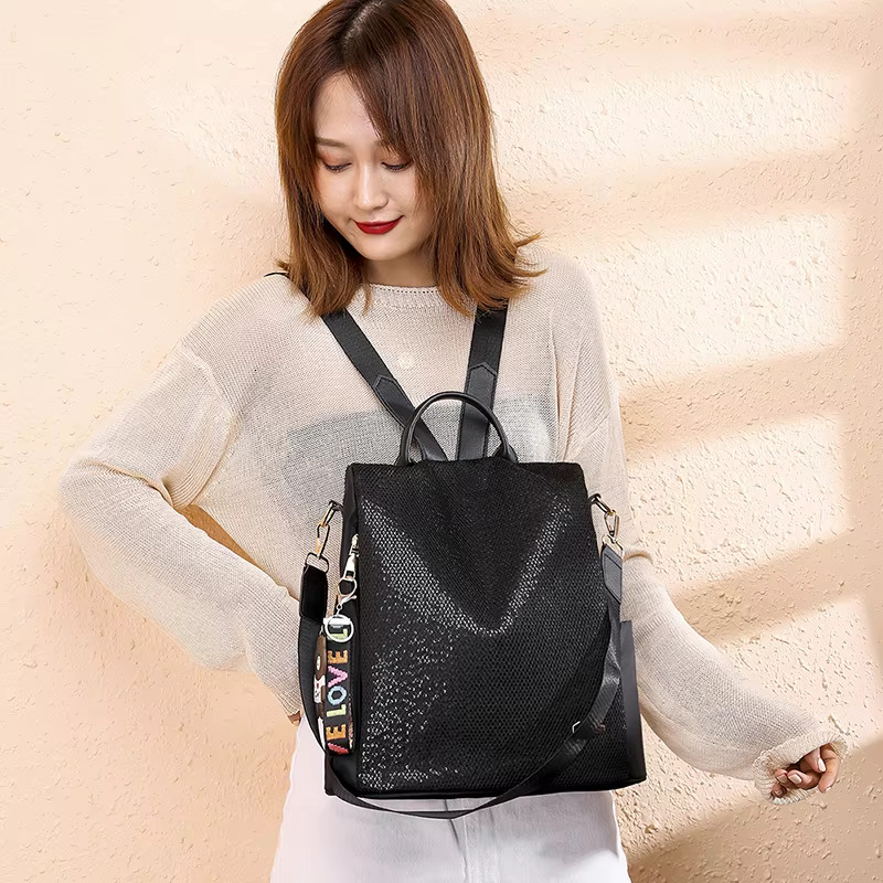 Capacity Women Oxford Cloth Backpacks High Quality Sequin Grid School For Teenage Girls Ladies Bagpack Travel Shoulder Bag