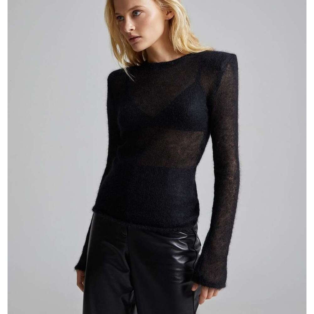 Women's Wear Dress Waiting For Autumn And Winter Short Hollow Knitted Sweater, Women's Solid Color Casual Long Sleeved Top