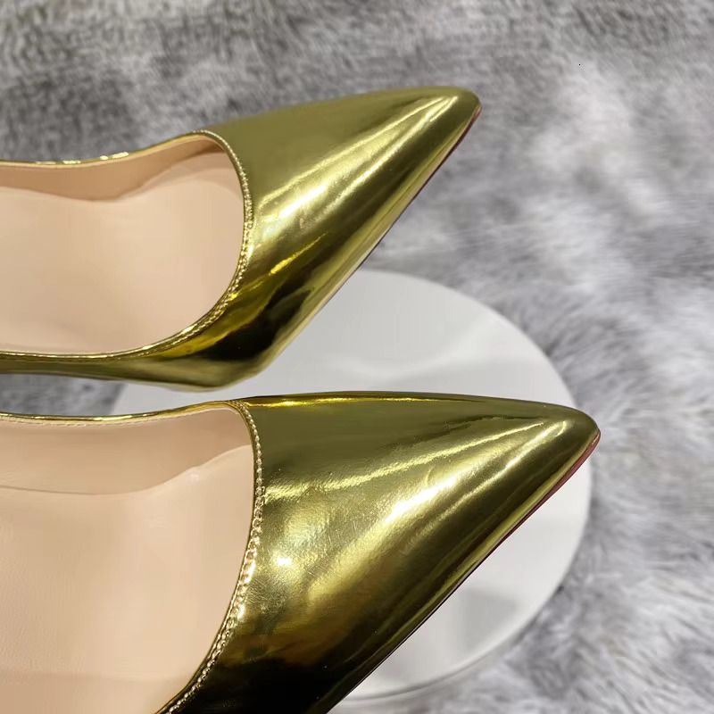 Noenname_Null-Gold High Heels Women's Pointed Toe 12Cm High Heel Stiletto Classic Pumps Prom Shoes