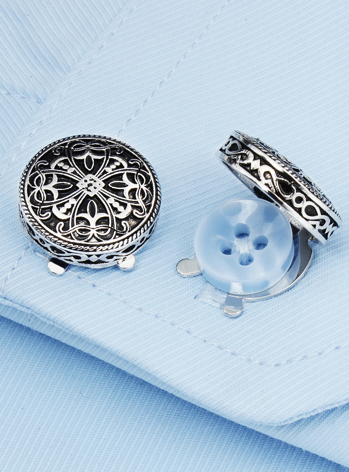 Retro enamel hollow pattern mens shirt button cover mens evening dress shirt cufflinks and studs wedding accessories 250110