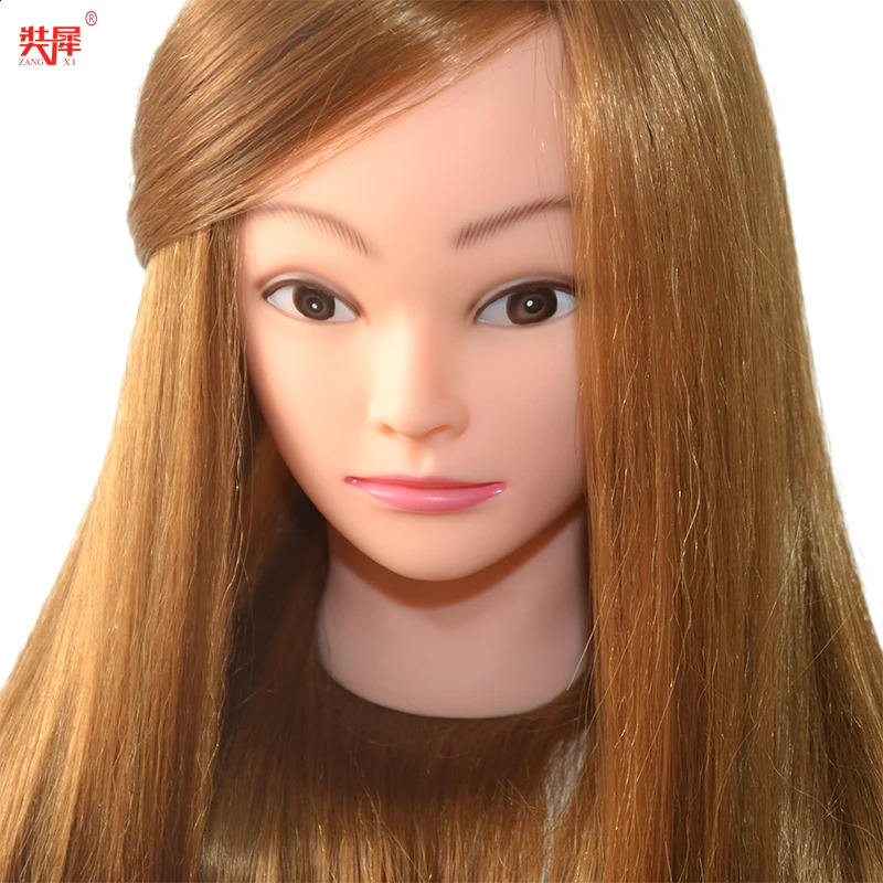 Mannequin Head for Hairstyles Human Hair And Synthetic Mixing Professional Styling Head Doll Curl Iron Straighten Training 250114