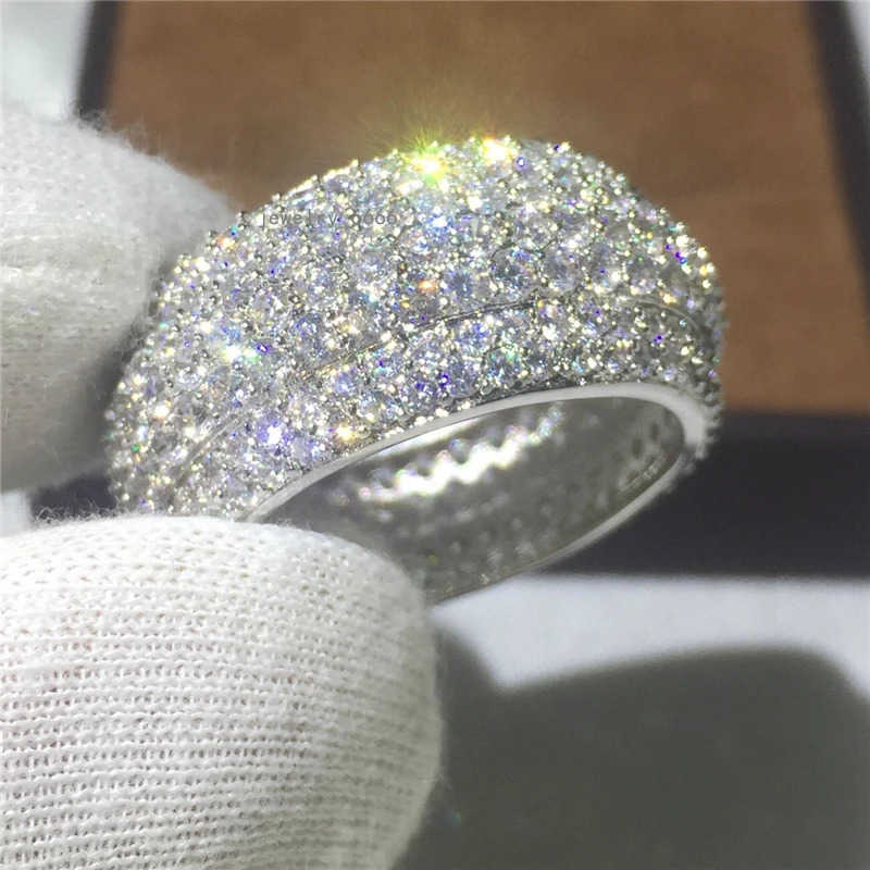 Victoria Wieck Women Fashion 300pcs AAAAA Moissanite dia Sterg sier Engagement wedding band ring for women jewelry Gift