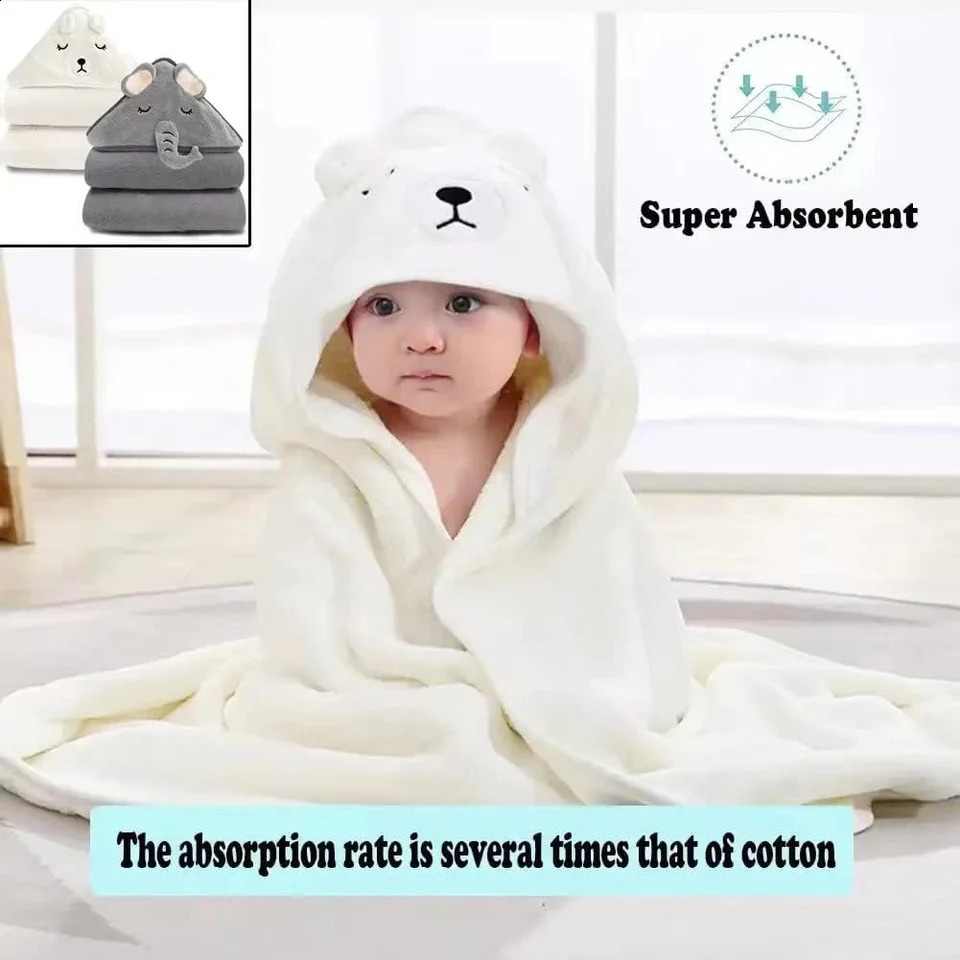 2 Pack Bamboo Hooded Baby Towel Premium Soft Bath Towel for Bathtub for Babie Natural Baby Stuff Towel for Boy and Girl 250114