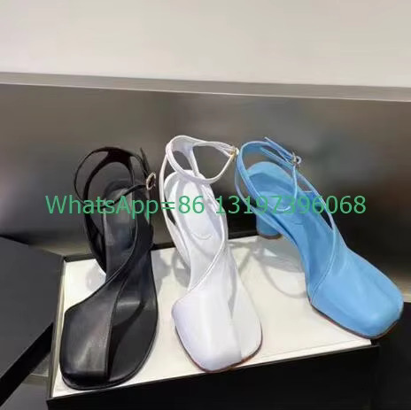 Lady Elegant Summer Light Blue Flip Ps Sandals Footwear Black Buckle Strap Sexy Sgback New Arrive Design Peep Toe Shoes 43