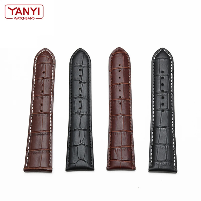 Genuine Leather Watch Strap 22mm 23 24 26mm 28mm watchband pin Clasp mens leather bracelet general watch band alligator grain 250118