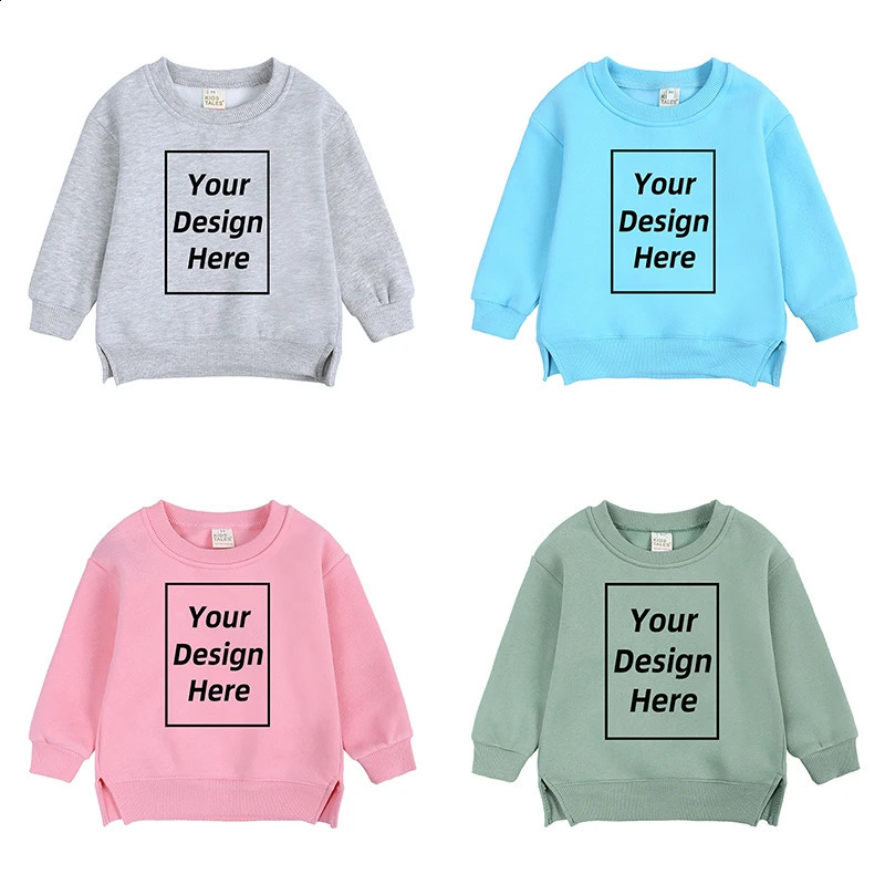 9M-7Y Winter Kids Hoodies Baby Girls Boys Custom Solid Plush Pullover Children Boys Tops Long Sleeves Sweatshirts 250121
