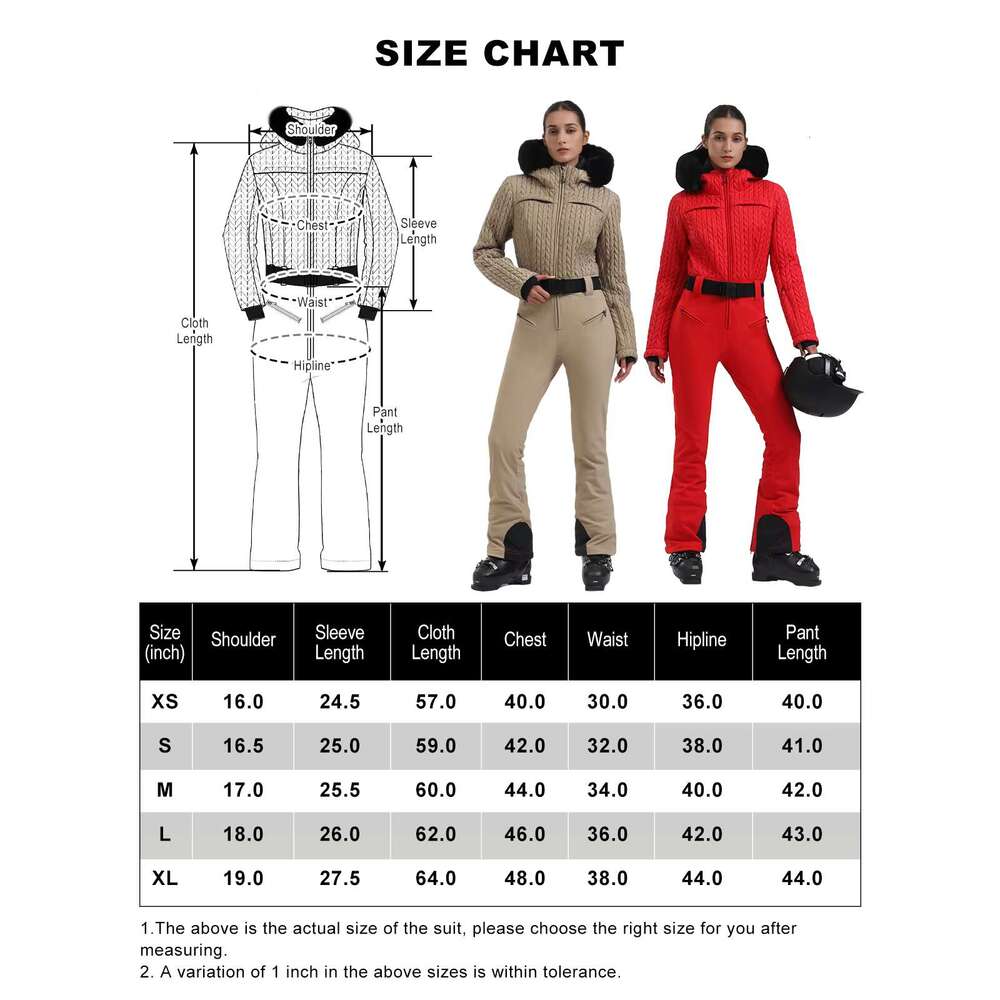 Women's Wear GSOU SNOW One-Piece Suit Thickened Thermal Overalls Snowboard Jacket Jumpsuits Slim Fitting Ski Set Wind Proof Waterproof