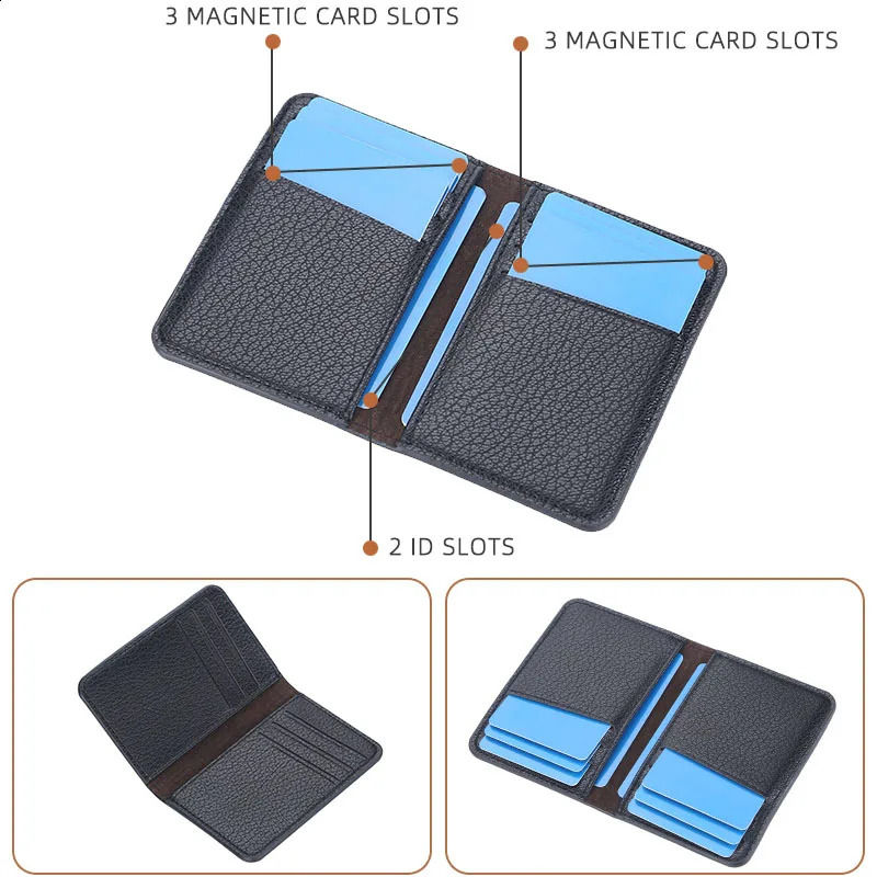 Baellerry Slim Compact Card Holder Wallet Men Soft Leather Mini Credit Card Holders Wallet for Men Small ID Card Case Cardholder 250120