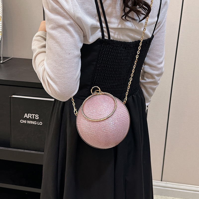 Spherical Small Round 2023 New Sparkling Water Diamond Zero Wallet Fashion Circle Banquet Personalized One Shoulder Crossbody Bag