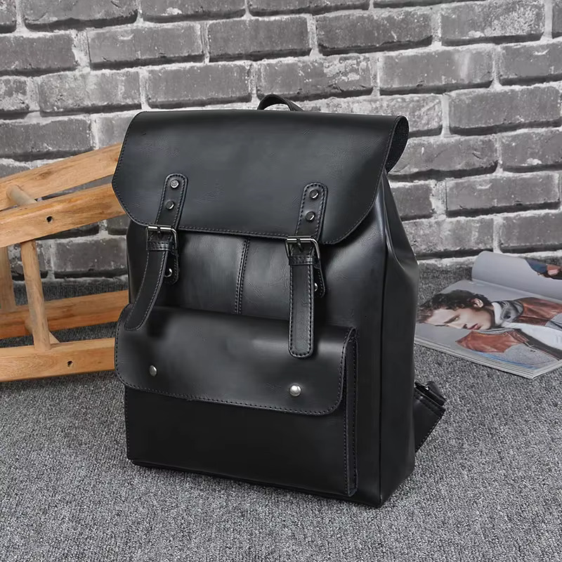 Multifunction Backpack PU Leather Waterproof Backpack Men School Bag Laptop Computer Women The Nightmare Befor Christmas