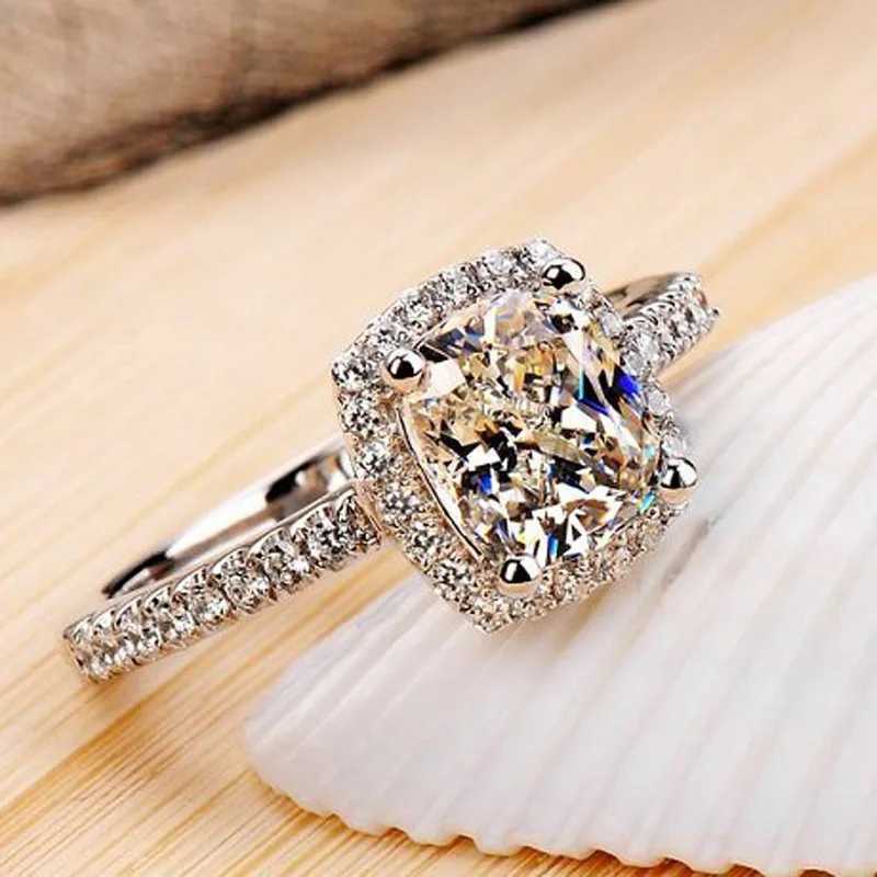 18k White Gold Yellow/white Diamond Rings for Women Luxury Engagement Bizuteria Anillos Genmstone 18k Gold Diamond Wedding Rings