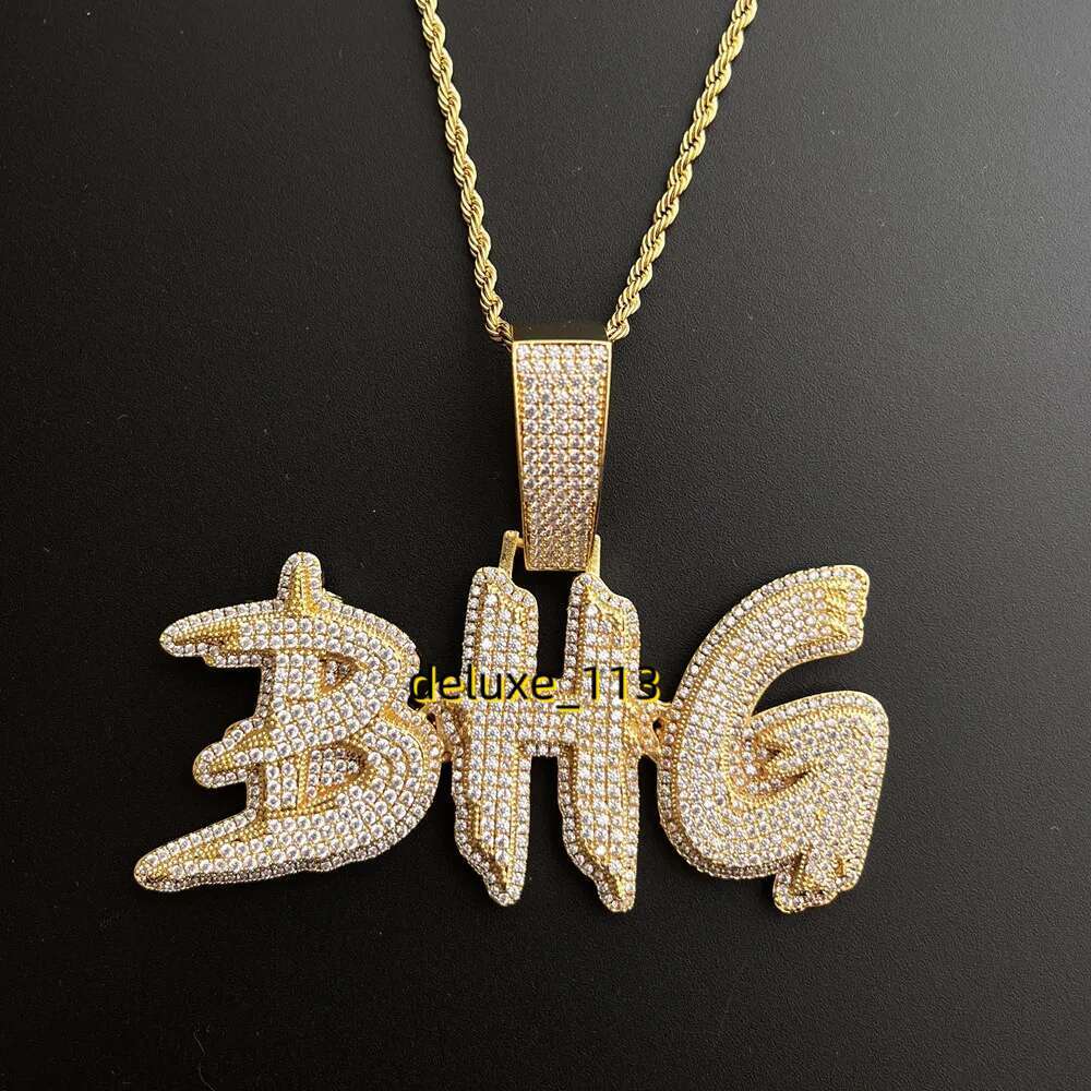 Custom Name Necklace for Men Personalized Letters Pendants Iced Out Charms Hip Hop Rock Jewelry