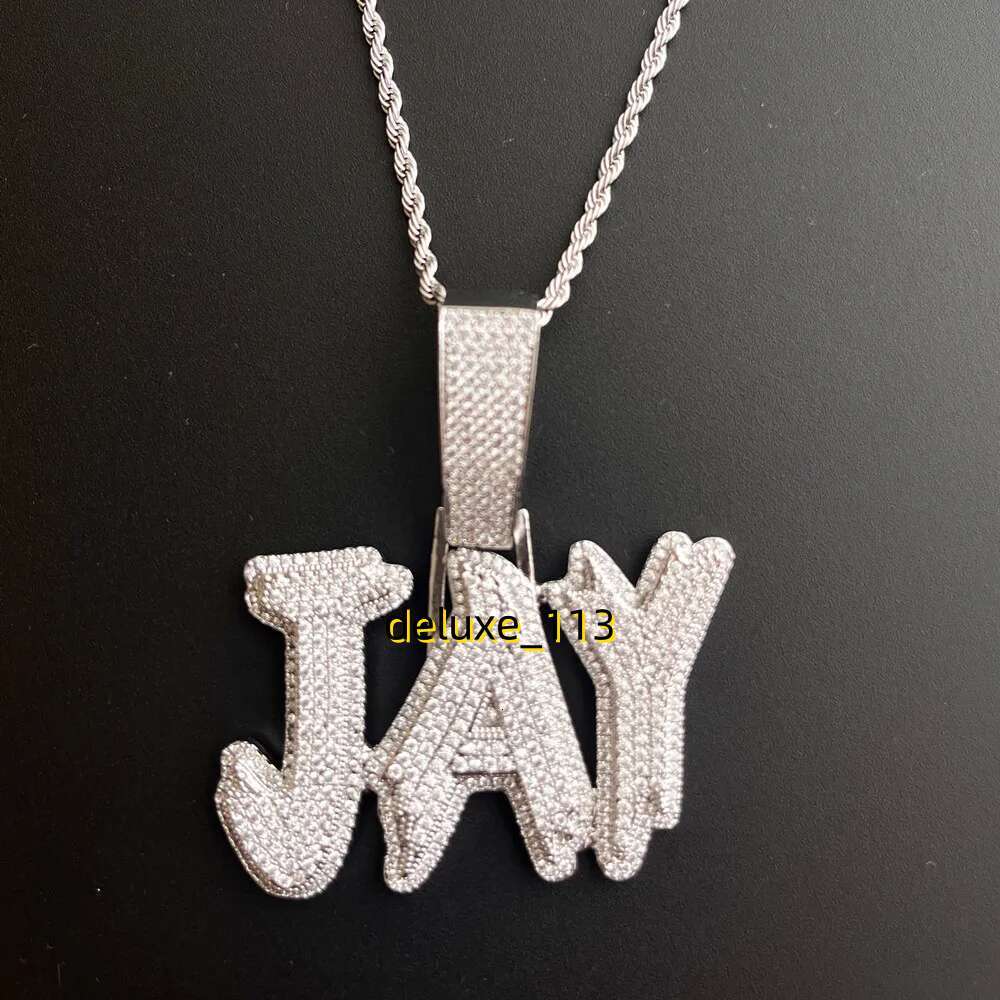Custom Name Necklace for Men Personalized Letters Pendants Iced Out Charms Hip Hop Rock Jewelry