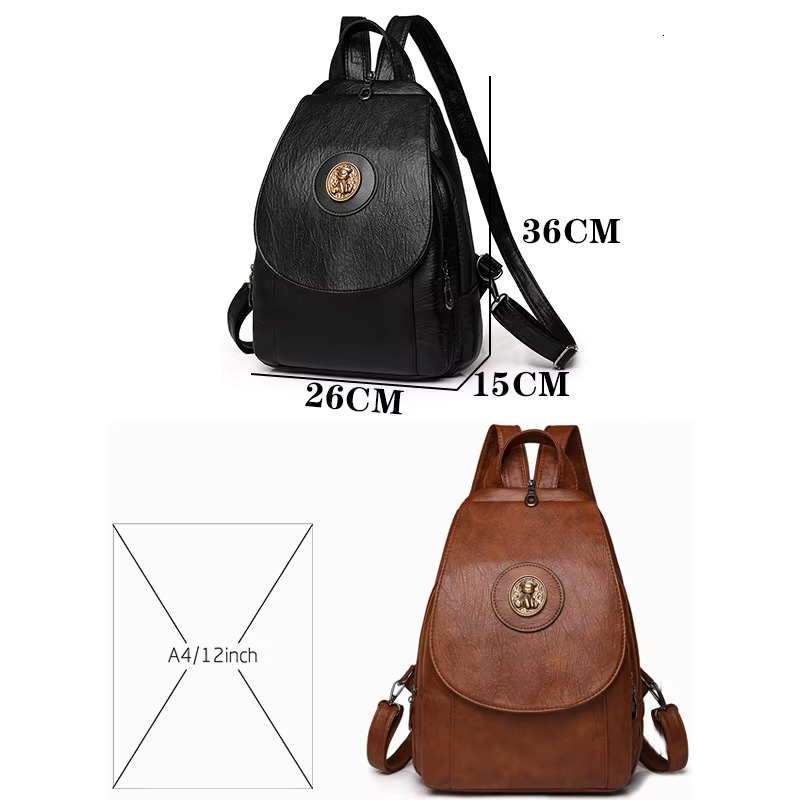 2024 High Quality Leather Large Capacity Backpack Famous Designer Brand Backpacks Fashion Travel Book Bag Sac A Dos