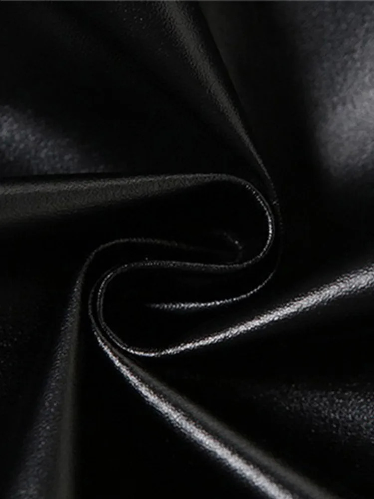 Vintage Pu Leather Zipper Crop Jackets For Women Locomotive Full Sleeve Pockets Female Hoodie Autumn Lady High Street Outwears 250122