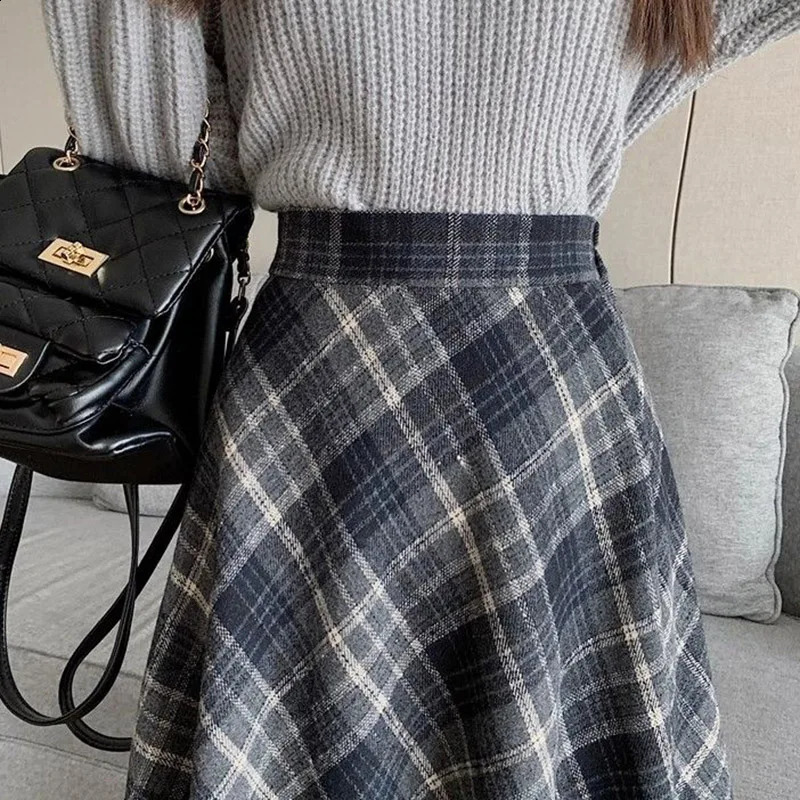 Female Comfortable Mid Wrap Skirts Spring Chic Girls High Waisted Coffee Lady Aline Pleated 250110