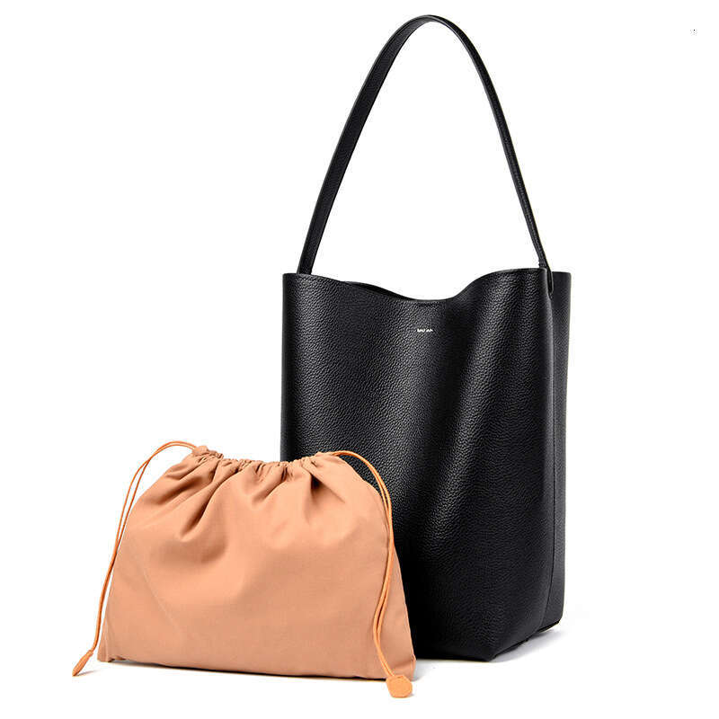 Women's Bags Bucket women's soft leather versatile, niche handbag, high-end sense, large capacity tote bag, simple commuting shoulder bag
