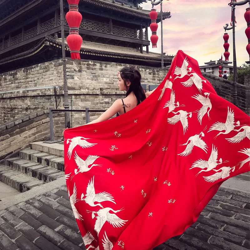 Large Size Vintage Ethnic Style Scarf Women Sun Shade Retro Cotton Tapestry Pashmina Yoga Shawl For Beach Travel Beach Tunic 250120