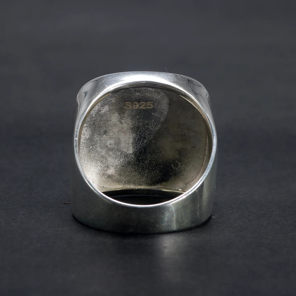 925 Silver Ring Ladies Natural Labradorite Square Glossy Minimalist Wedding Jewelry Sterling 250109