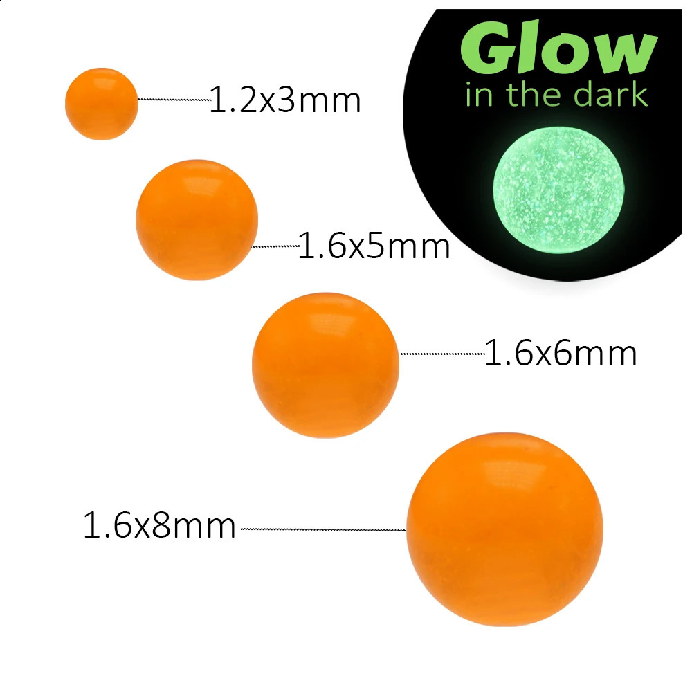 50Pcs Dark Glow Acrylic Piercing Balls Part Replacement for Body Jewelry Belly Ring Eyebrow Labret Tongue Nipple Barbell Beads 250110