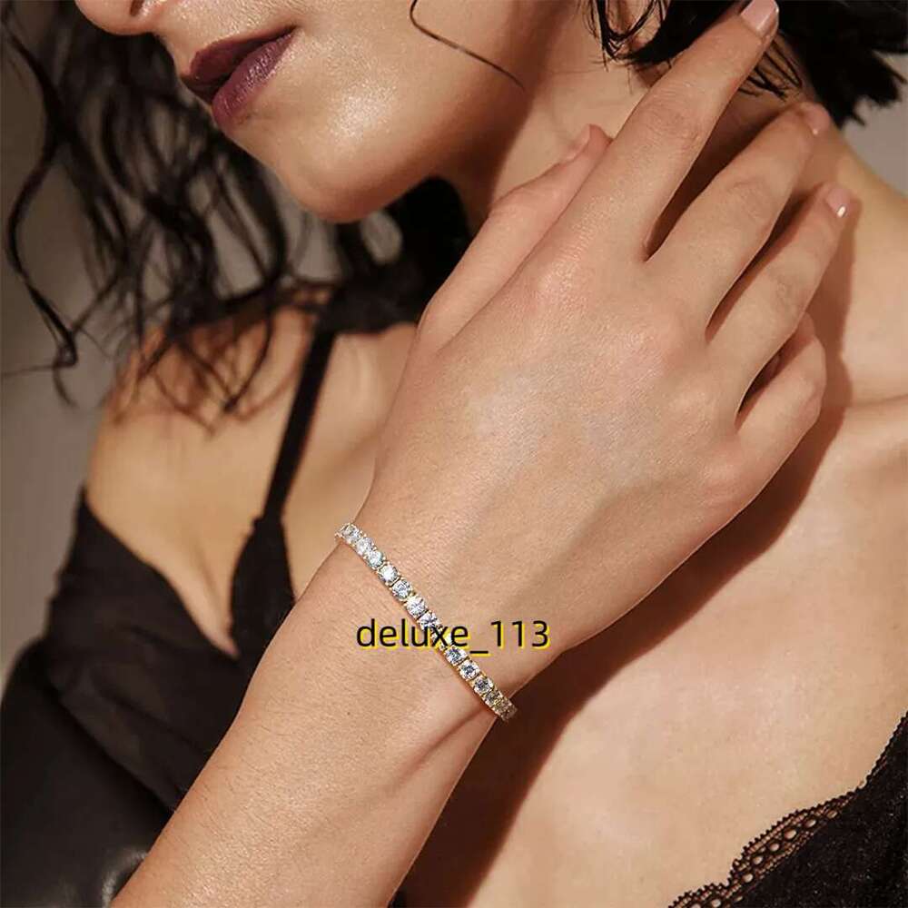 3/4/5mm 7/8inches Iced Out CZ Tennis Bracelet Hiphop 1Row Bracelets for Men Women