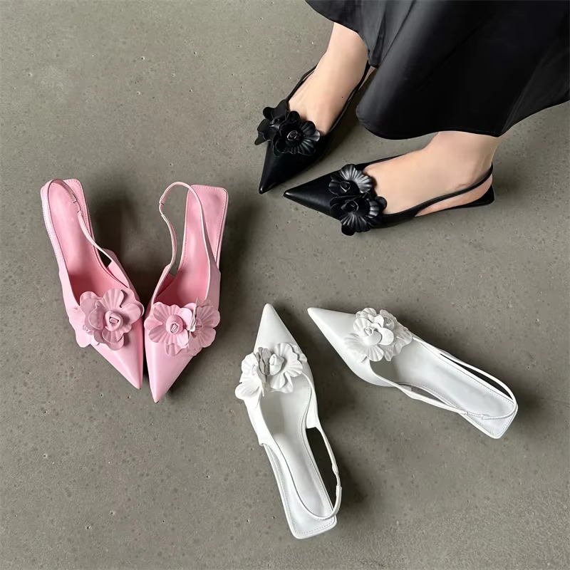 Eilyken Fashion Sexy Wer Pointed Toe Thin Low Heels Pumps Women Elegant Wedding Sgback Mules Shoes Atos De Mujer