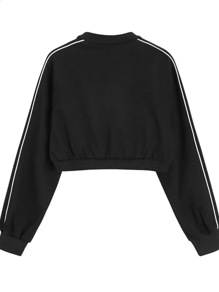 Deeptown Korean Zip Hoodie Y2k Women American Retro Kpop Fashion Streetwear Black Crop Sweatshirt Autumn Zipper Jacket 250109