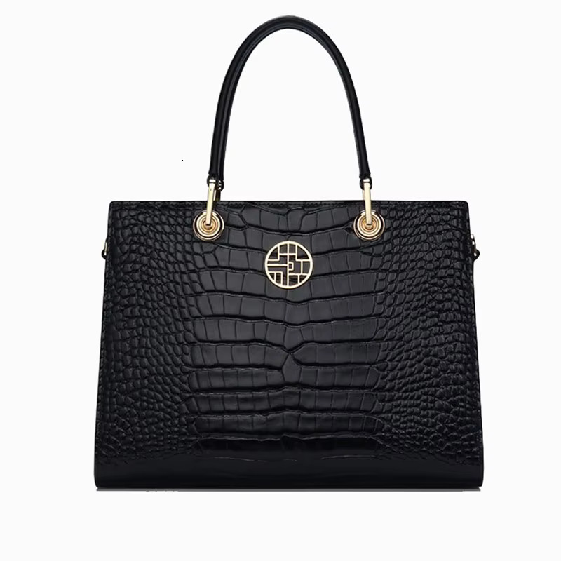 Designer Chinese Embroidery Fashion Handbag Real Cowhide Women's Bag High Quality Genuine Leather