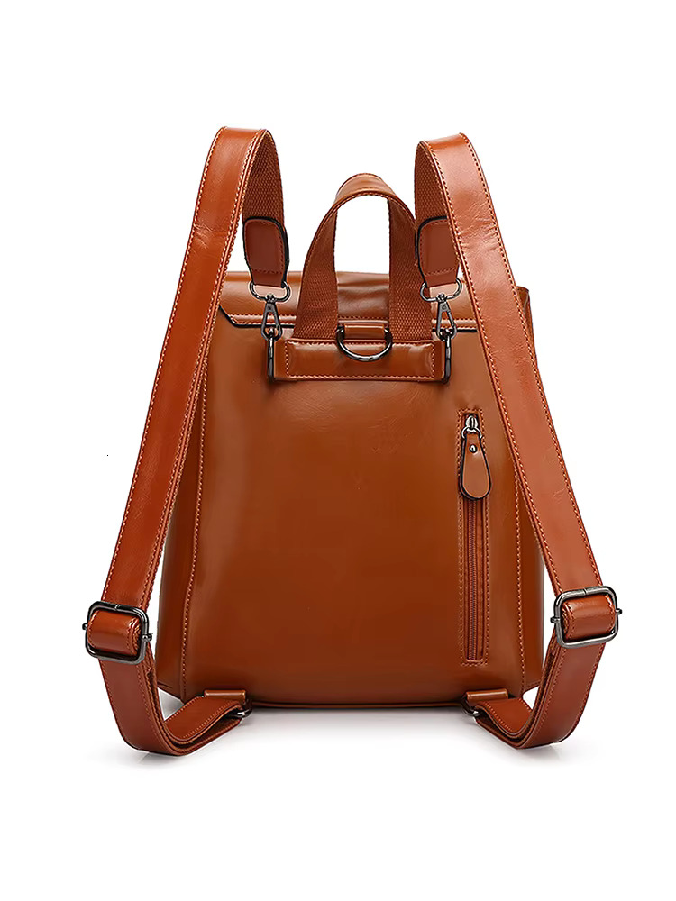 PU Leather Large Capacity 2024 Classic Retro College Backpack Joker Bag