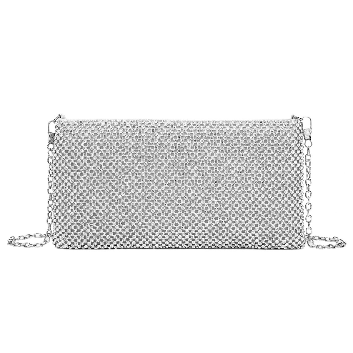 Fashionable Ladies' Rhinestone Dinner Hand-Held Diamond Inlaid Envelope Chain Bar Party Annual Meeting Bag, BG Small Bag