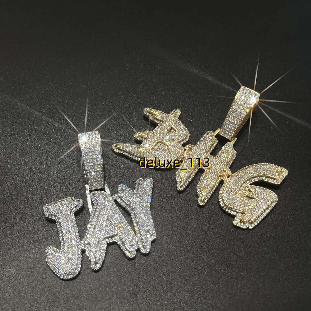 Custom Name Necklace for Men Personalized Letters Pendants Iced Out Charms Hip Hop Rock Jewelry