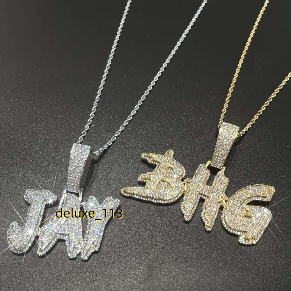 Custom Name Necklace for Men Personalized Letters Pendants Iced Out Charms Hip Hop Rock Jewelry
