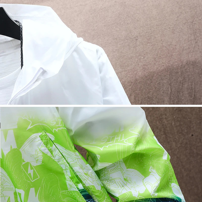 Mens Sunscreen Jackets Summer Super Light UV Protection Windbreakers Fishing Hiking Cycling Quickdry Hooded Cardigans Skin Coat 250122