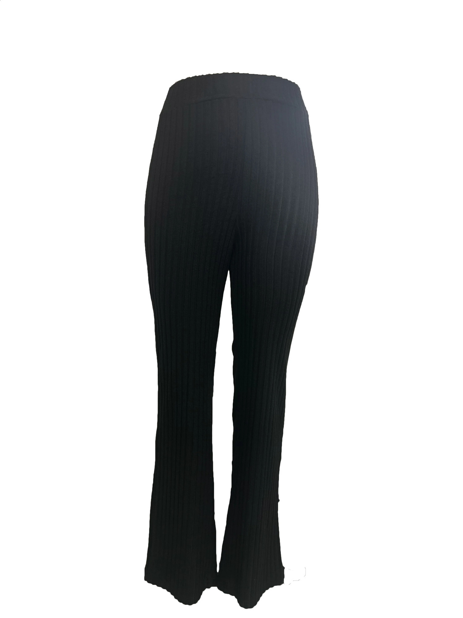 Womens Elegant Ribbed Knit Straight Pants Soft and stretchy perfect for spring autumn 250122