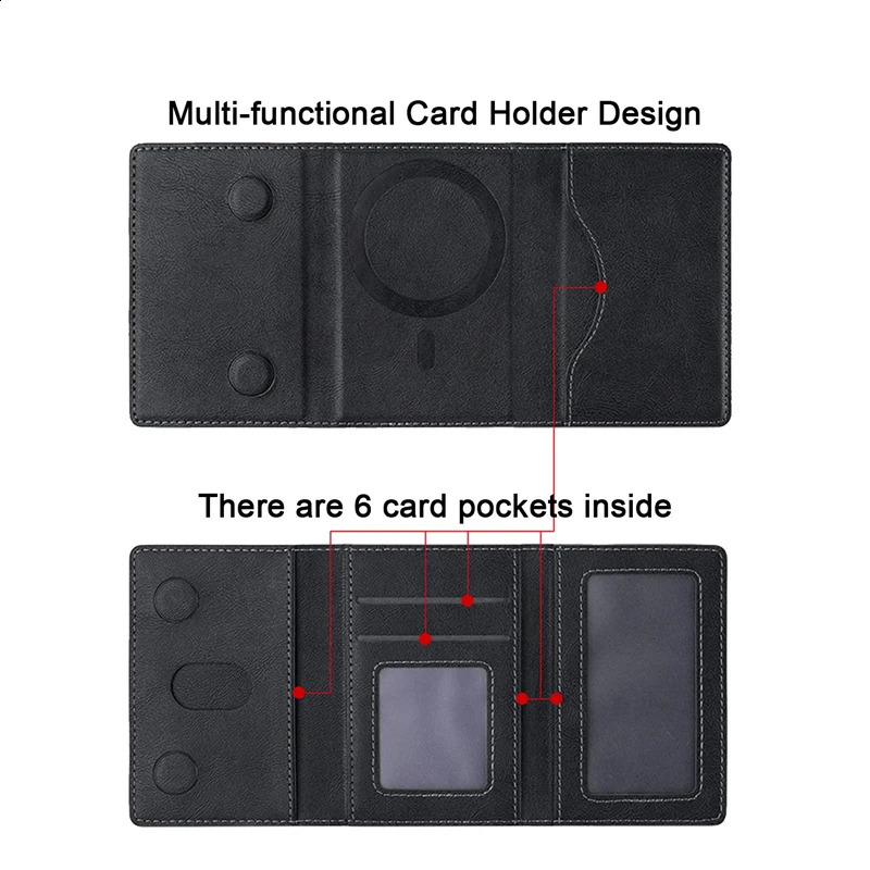 Magnetic Folding Wallet Card Holder PU Leather Case for Magsafe IPhone 14 13 15 Pro Max 12 Plus I Phone I15 Macsafe Stand Cover 250120