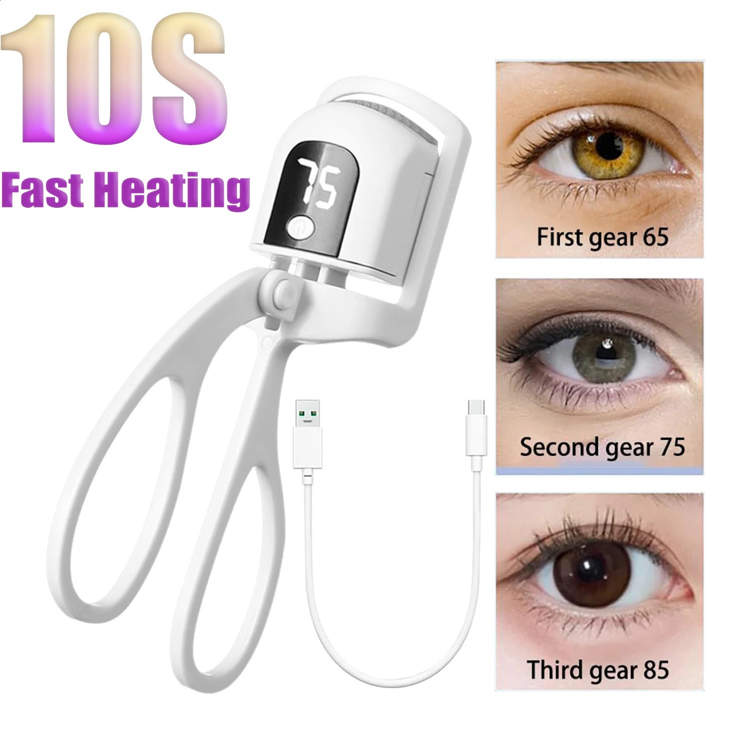 Electric Heated Eyelash Curler Portable Comb Eye Lash Perm Long Lasting Shaping Thermal Makeup Tools 250115