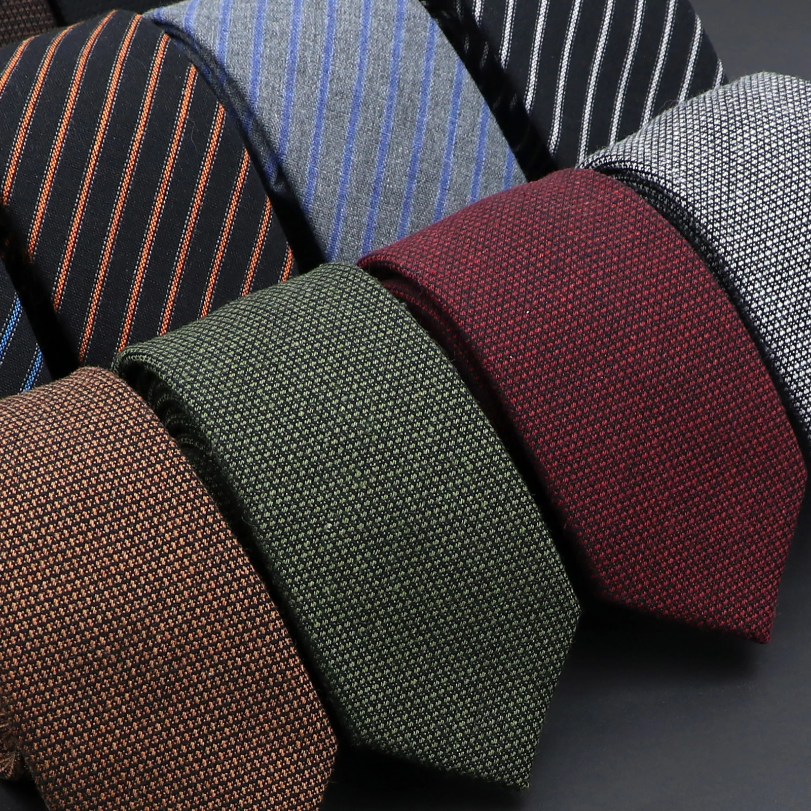 Original High Quality Solid Cotton Handmade Wool Ties Men Necktie Striped N Collar Slim Cashmere Casual Tie Accessories 250114