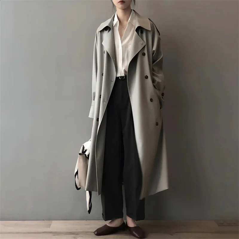 Elegant Office Ladies Trench Coats Casaco Korean Chic Belt High Grade Women Windbreak Coats Classic Fashion Short Wind Coat 250118
