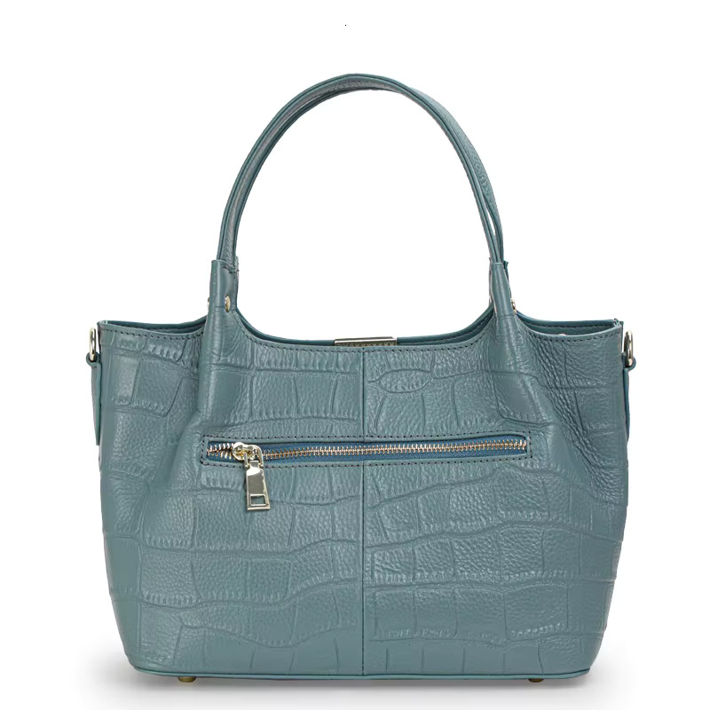 Aidrani Fashion Genuine Leather Bag With Crocodile Pattern Large Capacity Women's Handbag Solid Color Casual Versatile S