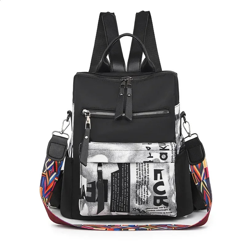 Oxford Womens Backpack Patchwork Female Travel Backpacks for Women Fashion Book Bags Woman 2023 Trend High Capacity Back Pack 250121
