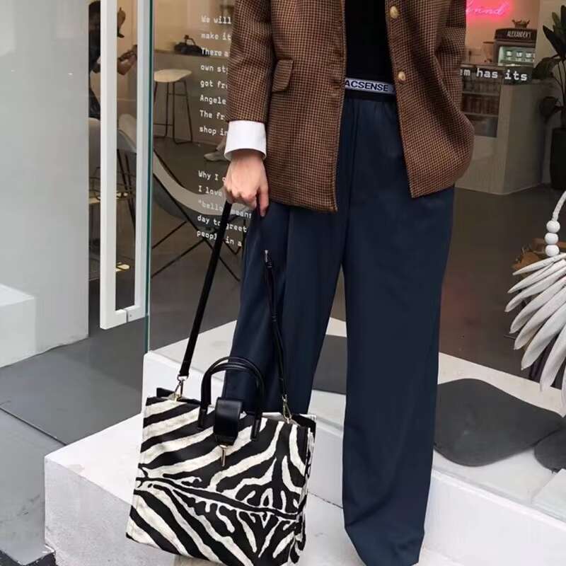 Fashion Zebra Pattern Handbags Big Women Tote High Quality Leather Casual Female Shoulder Bags Large Capacity Messenger Bag