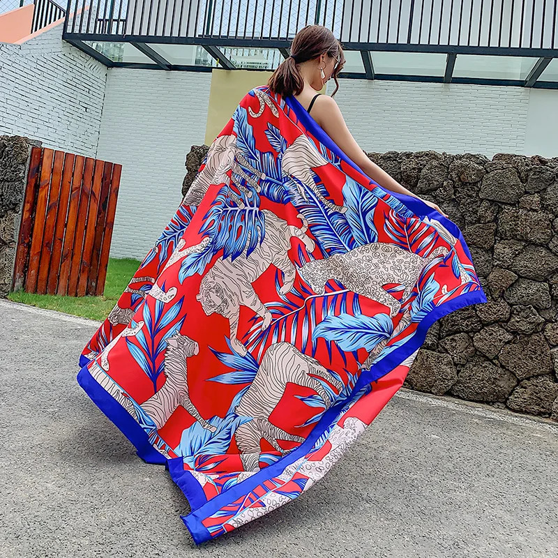 140x180cm Celebrity With The Same Cover-Ups Women Large Beach Dress Bikini Bathing Swimwear Sunburn Protection Sarong Wrap Scarf 250120
