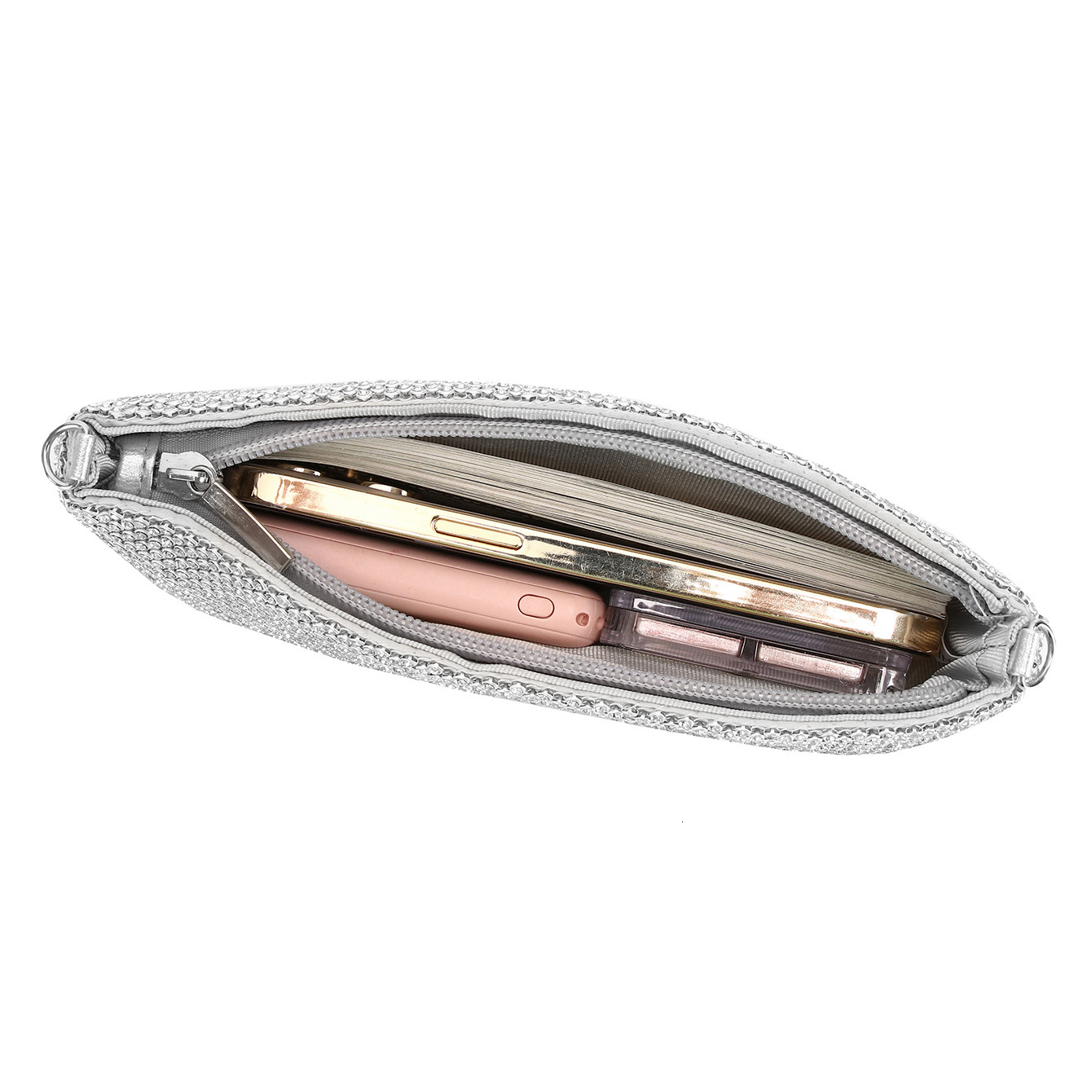 Fashionable Ladies' Rhinestone Dinner Hand-Held Diamond Inlaid Envelope Chain Bar Party Annual Meeting Bag, BG Small Bag