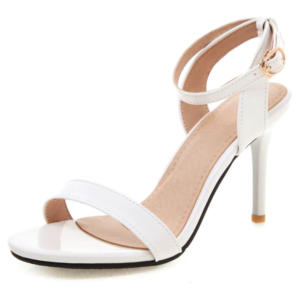 Sgesvier 2019 Brand Women Shoes Fashion Ankle Strap Thin High Heels Peep Toe Wedding Sandals Woman Plus Size 28-50 G421
