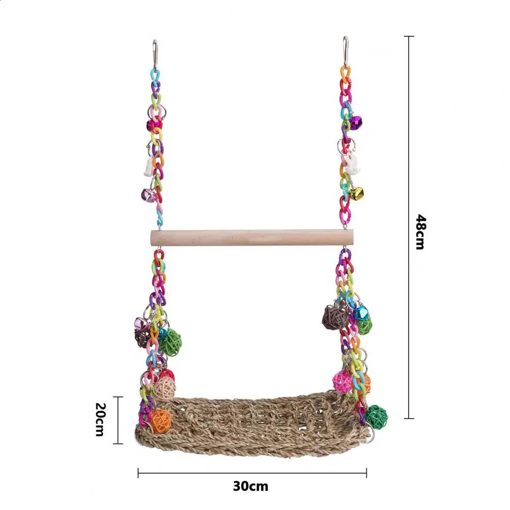 Window Hanging Parrot Toy Fun Exercise Stress Relief Bird Swing Toy Durable Easy-to-attach Parrot Hammock Bird Supply 250121